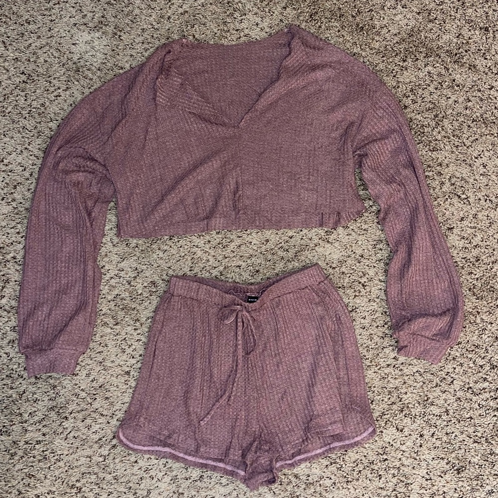 waffle knit set
